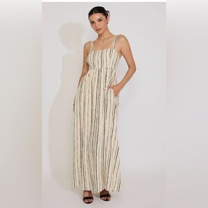 Wishlist Cream Smocked Maxi Sundress